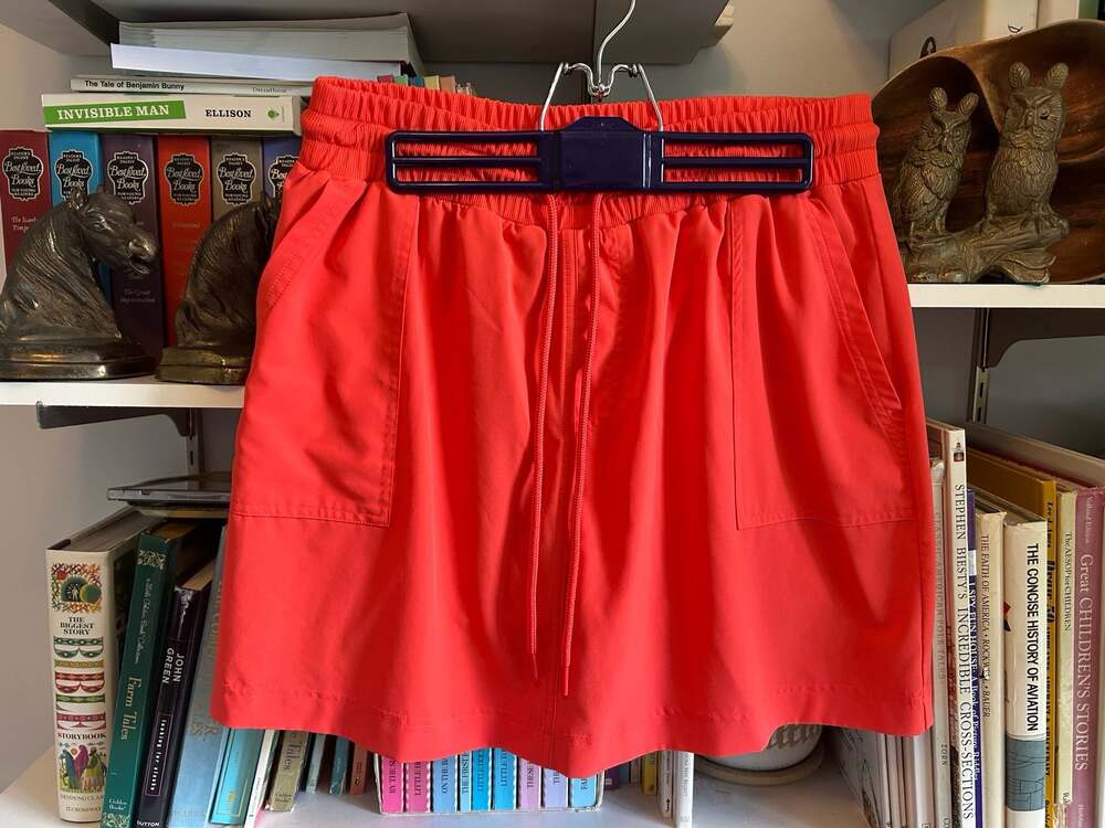 Lou & Grey Red Athletic Performance Skort with Drawstring Waist